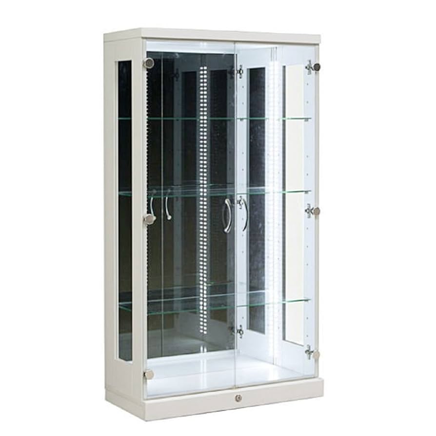ホワイト ガラスケース ディスプレイケース おしゃれ ガラスケース コレクションケース ディスプレイ ショー