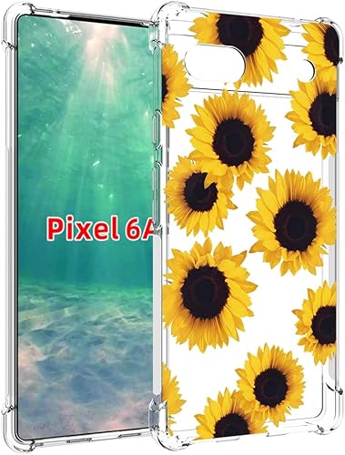 Miniatura 3 de Funda para Pixel 6A, (no compatible con Pixel 6) GX7AS, funda transparente y flexible de silicona de goma suave TPU para Google Pixel 6A (girasol)