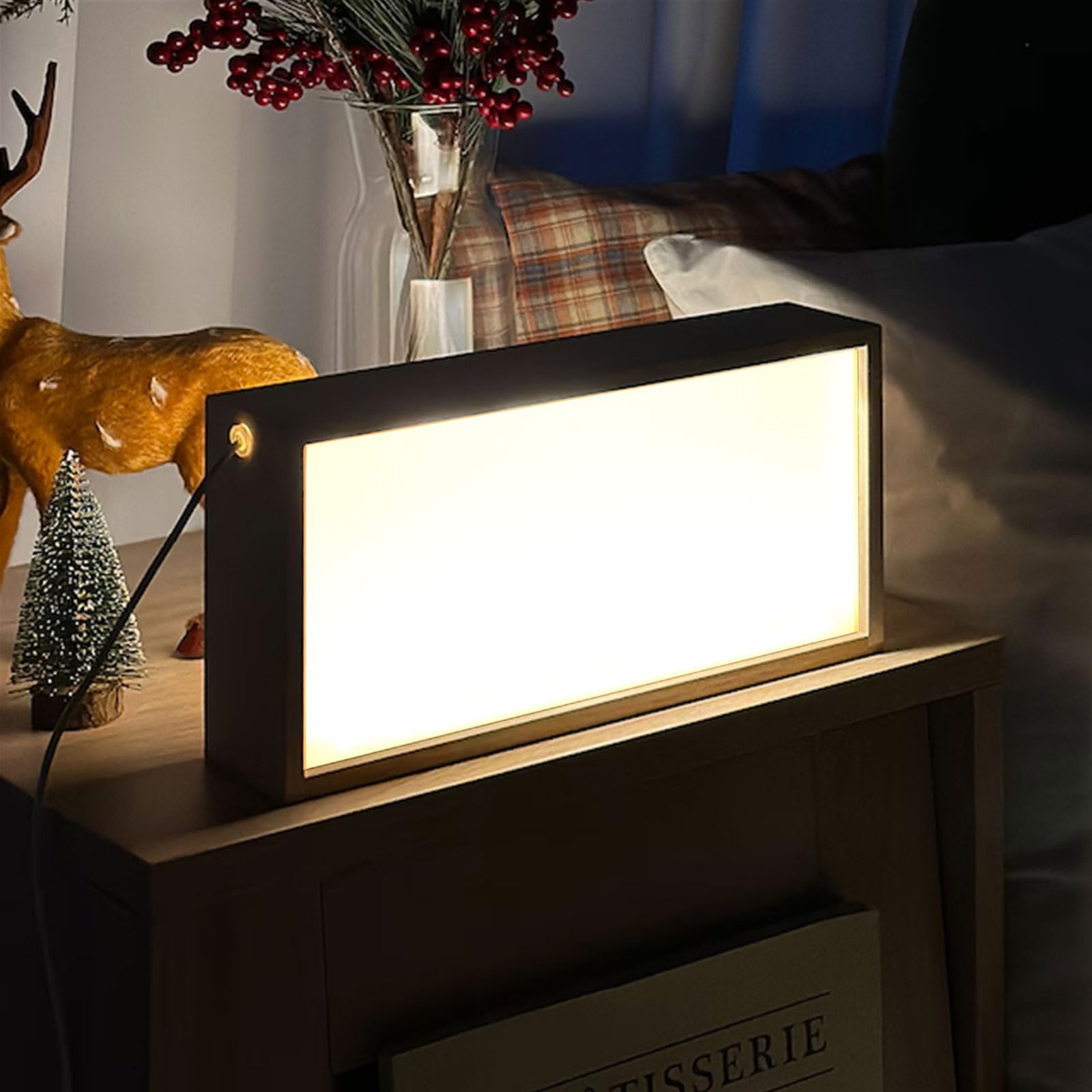 3D Bilderrahmen zum Befüllen,Objektrahmen Holz,leuchtender Fotorahmen, LED-Display-Artikelrahmen, DIY Vitrine Rahmen für Objekte,Blumen Schattenbox,Dekorative Bilderrahmen für Zuhause,Wohnzimmer,Hotel