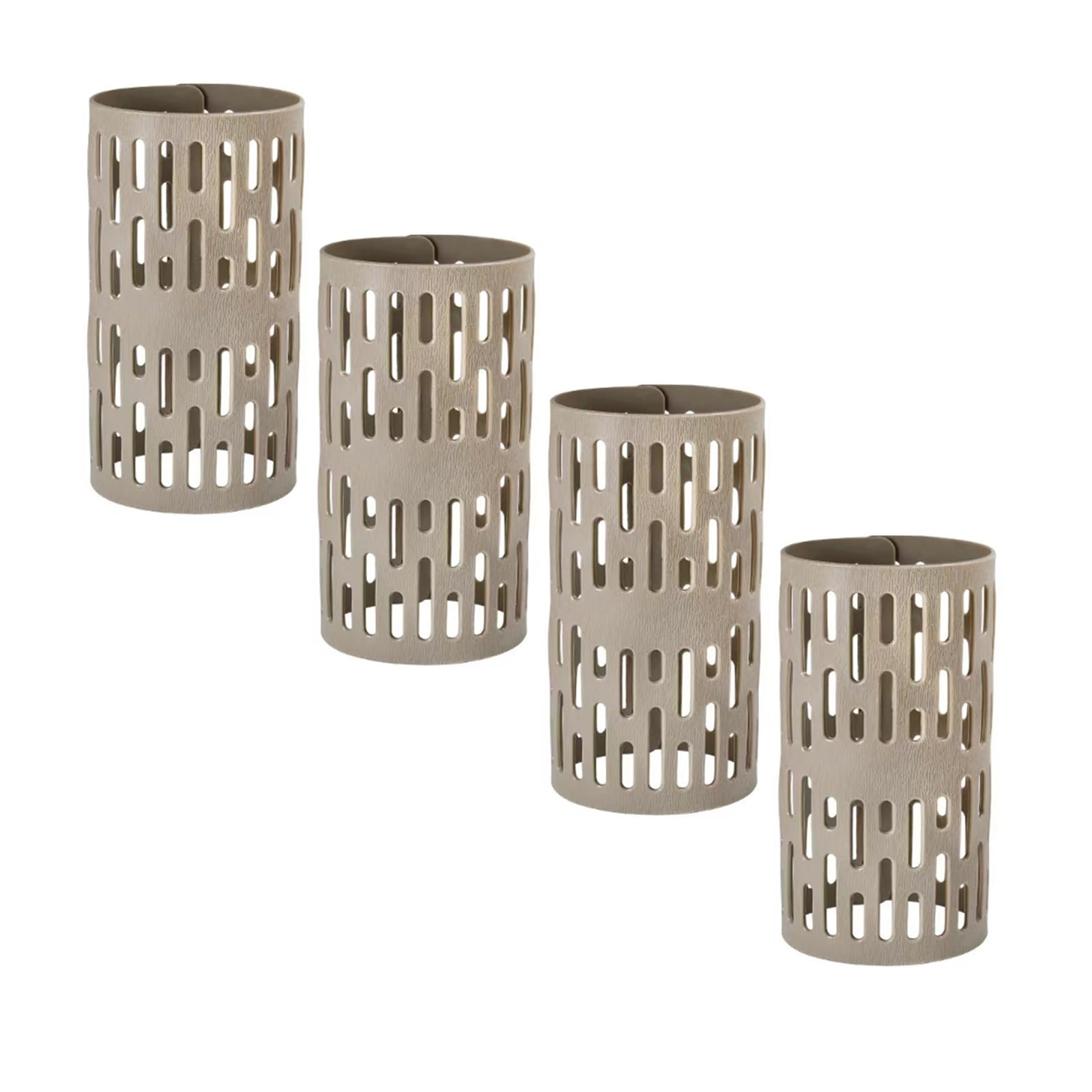 4-Piece Tree Protector Set, Gray Tree Guards, Plastic Bark Protectors, Reusable, Pest Control