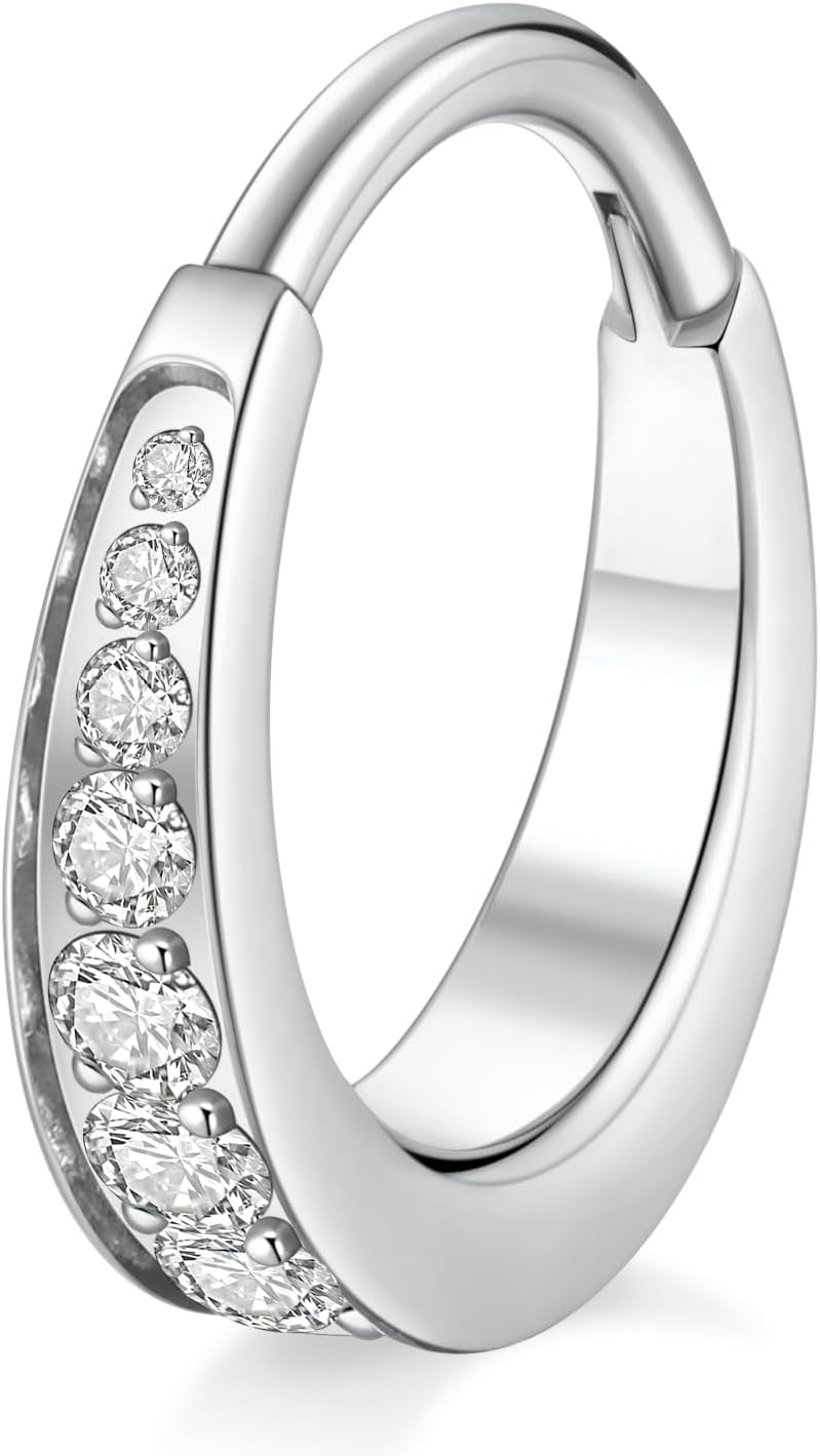 GAGABODY 16 Gauge Hoop Earrings Conch Piercing Jewelry Conch Jewelry Nose Hoop Surgical Steel Septum Jewelry Silver Hoop Conch Earrings 10mm Helix Cartilage Earring - Image 3