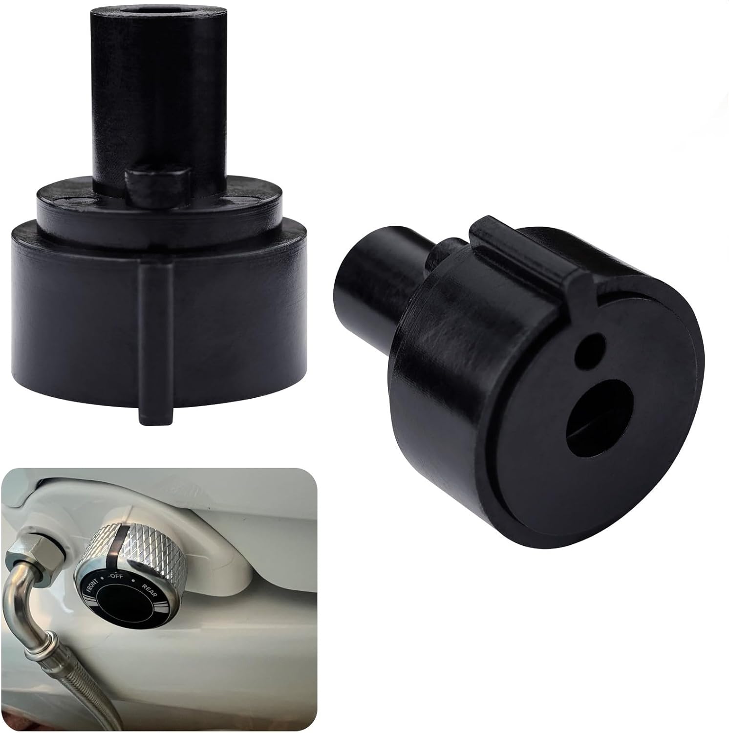 2 Pcs Replacement Knob For Brondell Bidet Toilet Seat, Complicable with Brondell CL99, Fits Non-Electric Swash Seat, Replacement Knob for the Center Plastic Section Only, Black Plastic