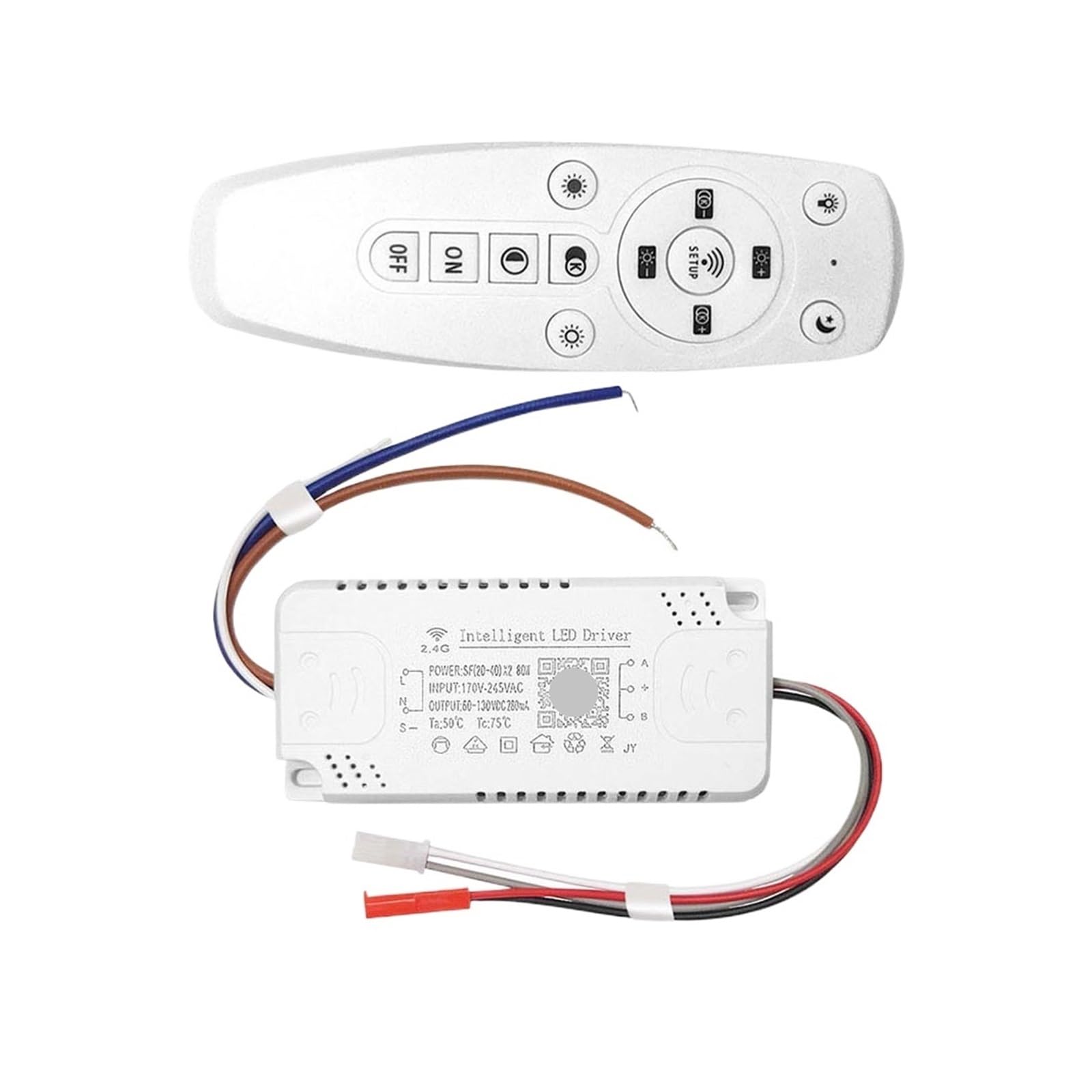 LED Driver, 2.4G Intelligent LED Driver Remote Control Power Supply dimming&Color-Changeable((20 40w) 2)