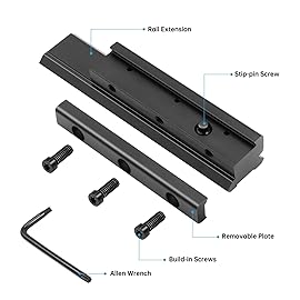 Bontok Dovetail to Picatinny Rail Adapter, 11mm Dovetail to 21mm Upgraded Build-in Locking Screws Picatinny Rail Low Profile Scope Mount Converter Base 3/8 to 7/8 Converter-9 Slots-Black-(1 Pack)