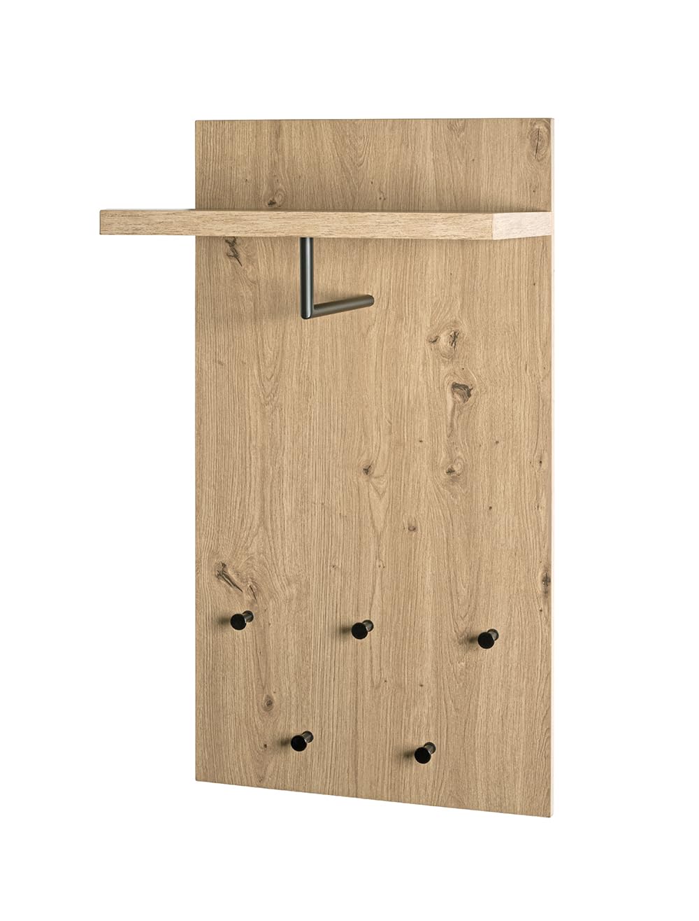 HAKU Wardrobe Oak, Black, Mdf, Metal - Dim.: W 48 cm X H 90 cm X D 31 cm, Style: Modern
