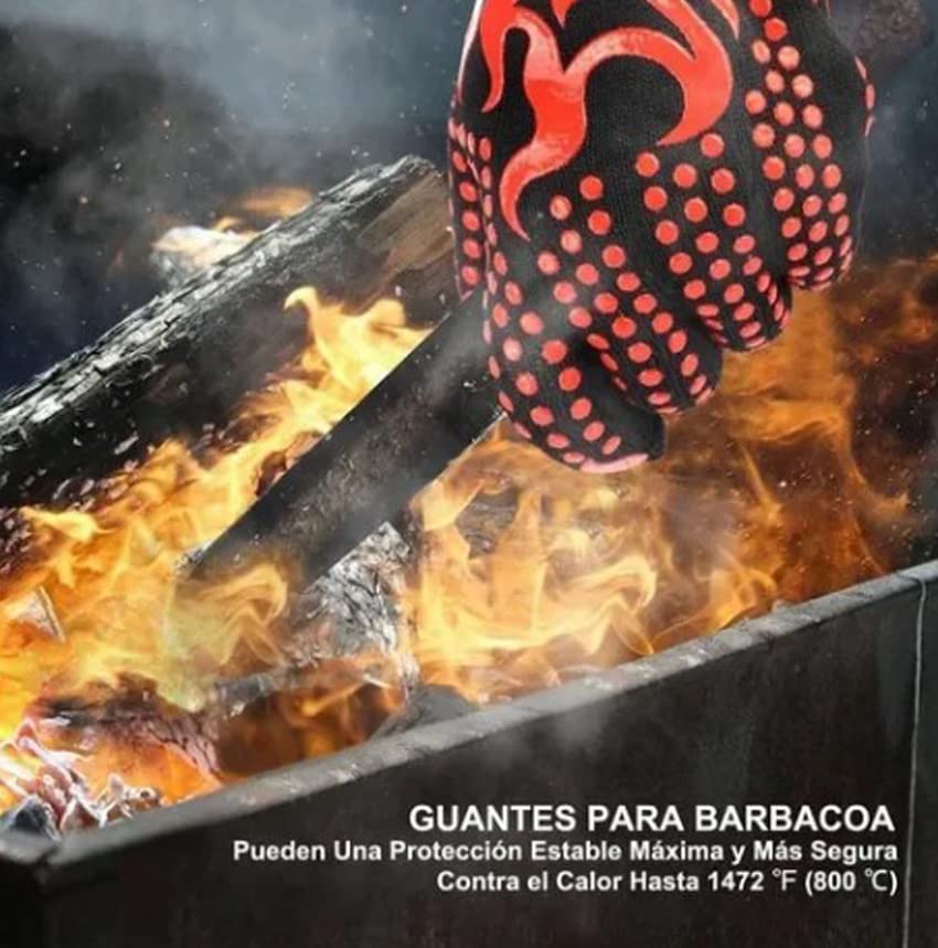 Guanti Da Forno E Barbecue AUAUY - Resistenza Fino A 350°C, 32 Cm, Silicone Antiscivolo, Reversibili