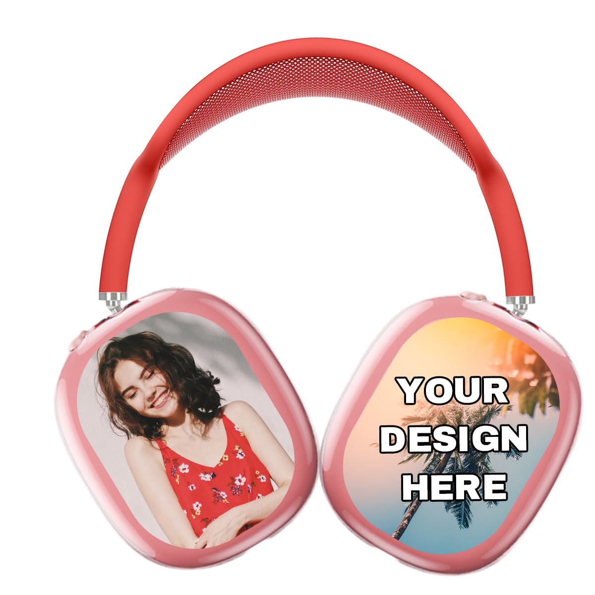 Personalized Custom Silicone Protective Case for Apple AirPods Max Headphones Soft TPU Earcup Cover with Customize Photo Picture Logo Text