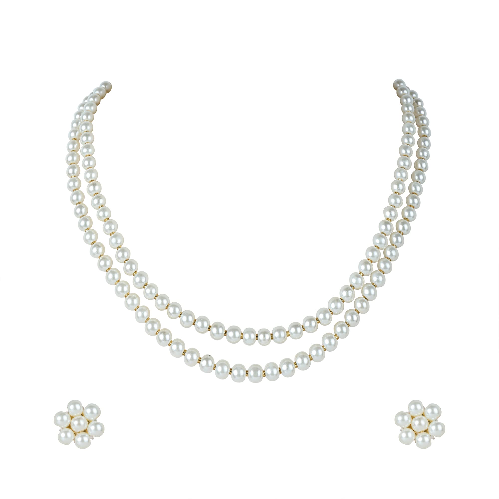 NOTCH Elegant Pearl Necklace With Studs Earrings Set Artificial Pearl Fashion Jewellery for Women And Girls (2 Strands Pearl) (B0BS74CJTQ) Amazon Price History, Amazon Price Tracker