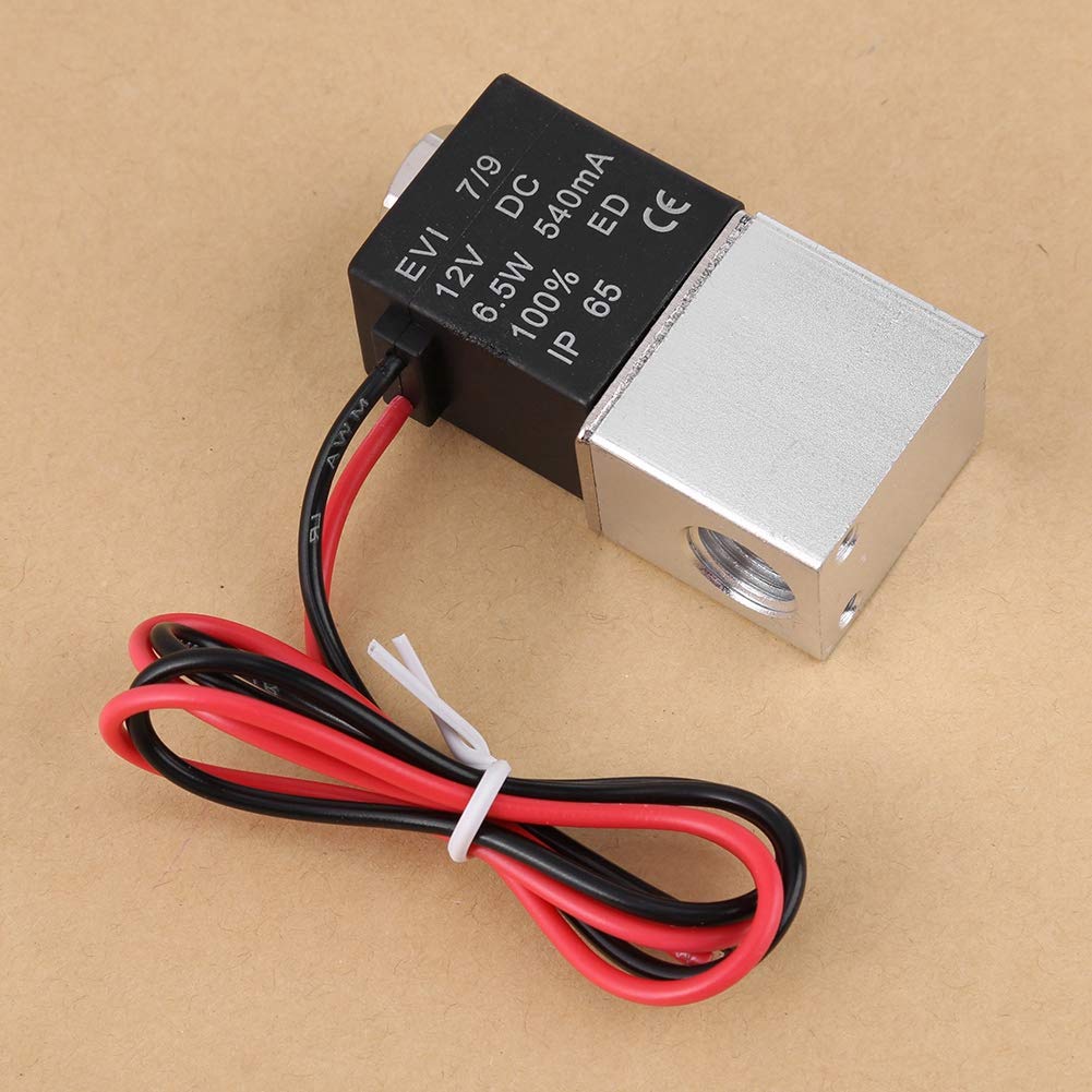 Aluminium magneetventiel normaal open 1/8 2-weg pneumatische kleppen DC 12V 24V AC 110V 220V messing pagode connector 4/6/8/10/12mm (kleur: DC 12V, maat: 8 mm