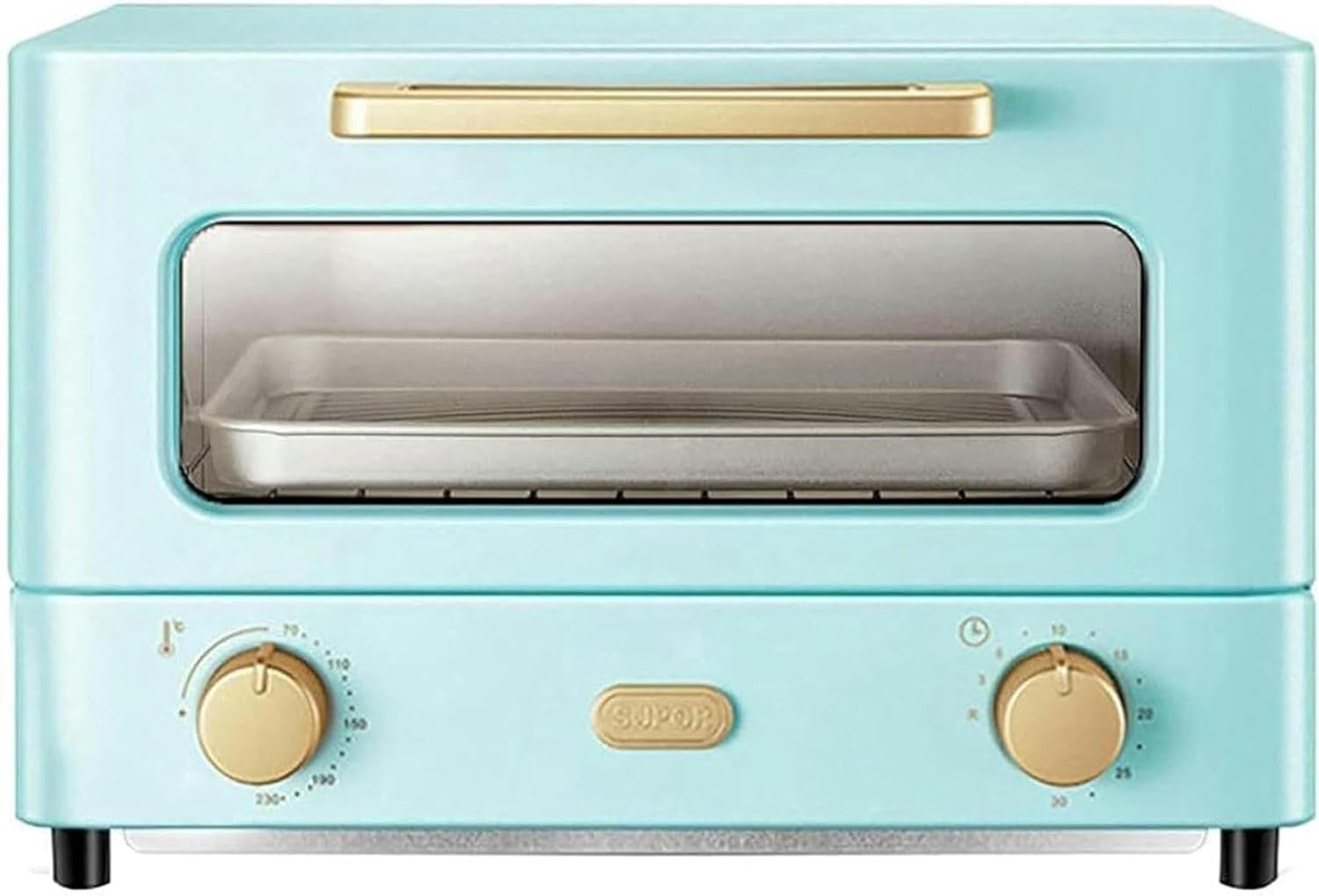 Mini Oven, Electrical Kitchen And 12 -Liter Grill, Small Baking Timer, Double Upper And Lower Glass Door, Heat Convection Toaster (blue)/1