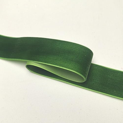 Miniatura 5 de Chenkou Craft Lotes de cinta de terciopelo verde de 25 yardasrollo de 1 12 pulgadas a granel de Navidad (verde, 1 12 pulgadas)