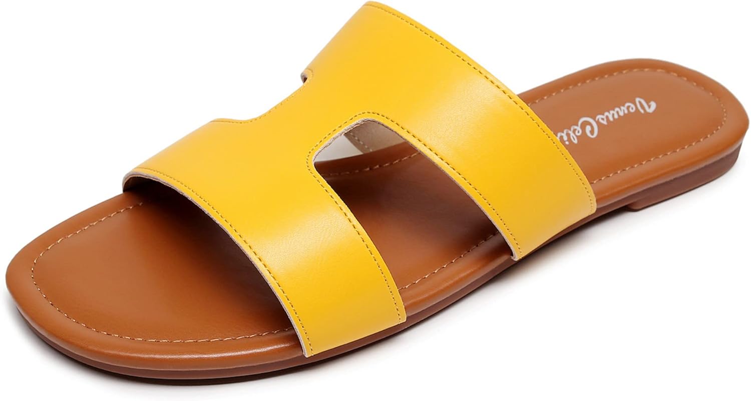 VenusCelia Women’s H Band Wide Flat Sandal