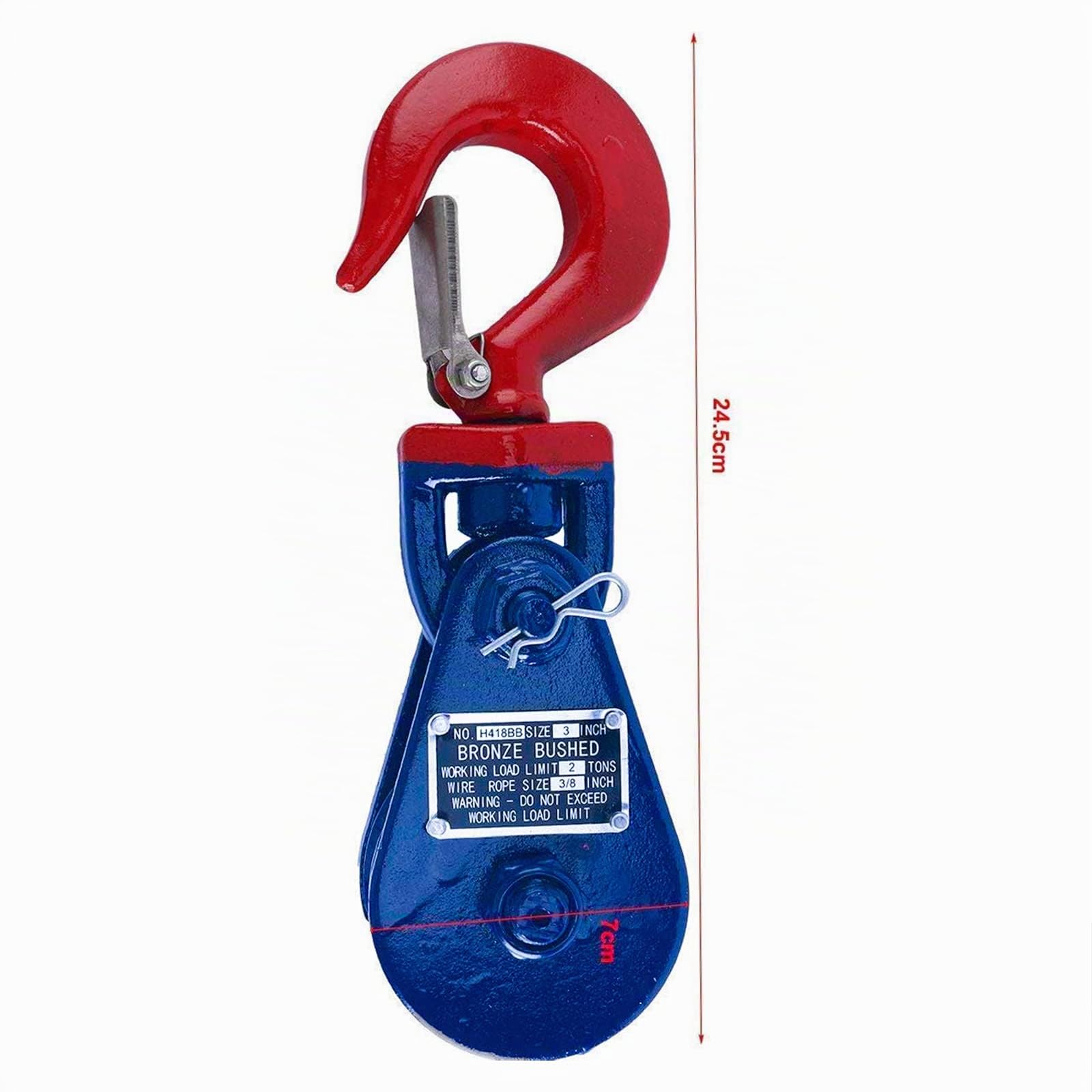Freetec 2 Tonnellate Snatch Blocco Argano Con Giunto Girevole Hook Strumento Corda Ruolo Fesseln Pulley Lif Per 5/16" a 3/8 Fune Metallica