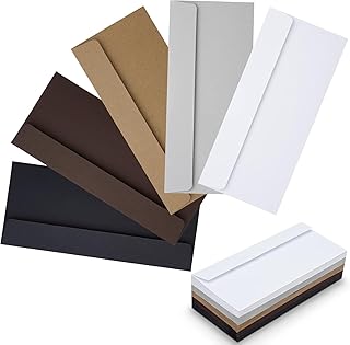 50 Pack Gradient Dark color #10 Business Envelopes Self adhesive 4-1/8 x 9-1/2 in Square Flap Mailing Envelopes for Office, Business Letterhead, Invoices, Personal Mailing, Letters (Sleek Dark)