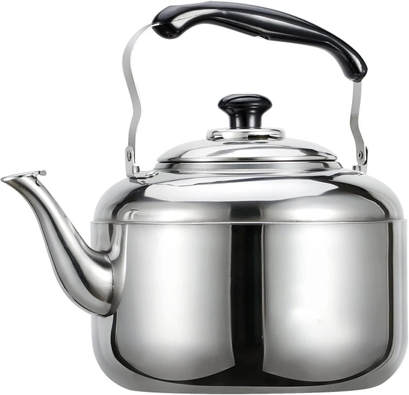 304 Stainless Steel Whistling Tea Kettle - Versatile Stovetop Teapot for Induction, Gas, Electric, and Halogen Stoves - 3.2L, 4.2L, 5.3L Options(4.2 Quart)