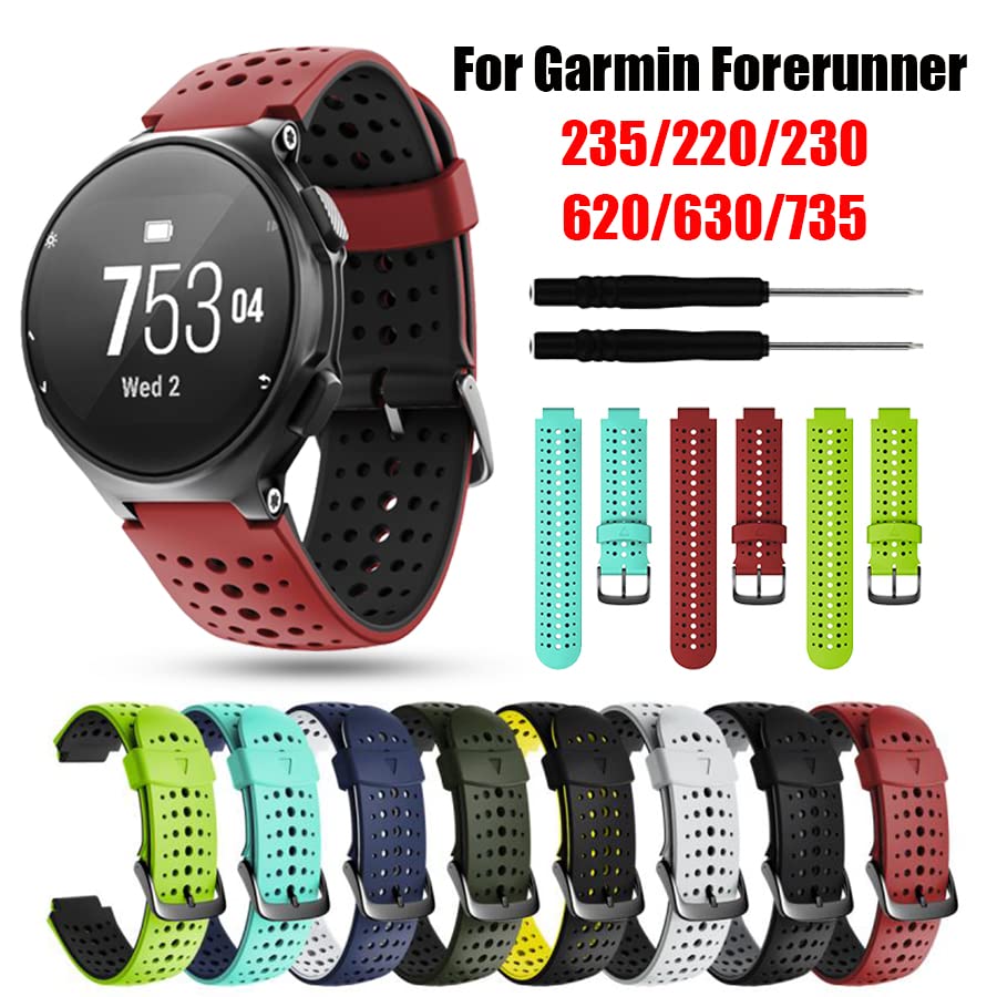 Bracelet silicone Forerunner 220 230 235 620 630 735XT noir