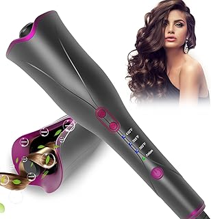 Automatic Curling Iron Wand - Auto Hair Curler with 1 Inch Ceramic Ionic Rotating Barrel, Adjustable 3 Temps & Timer, Beach Waves Curl and Spin Iron Fast Heating for Hair Styling