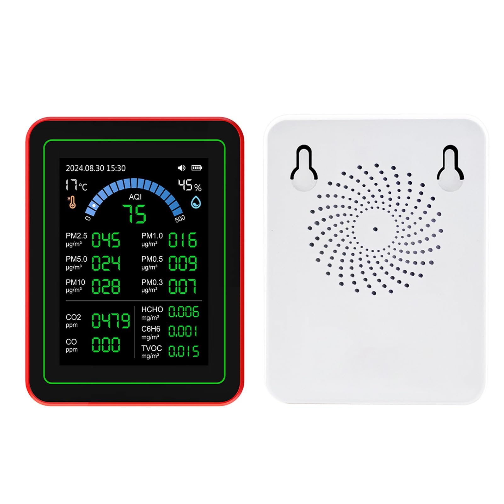 Misuratore di qualità Dell'aria 18 in 1 Tester Portatile per Interni Accurato CO2 TVOC PM2.5 per Uso Domestico Display HD