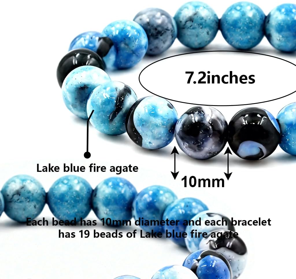 Natural Energy Healing Stone Charm Bracelet 8mm Natural Energy Healing Lava Rock Bracelet - Unisex - Image 3