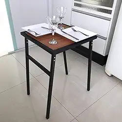Mesa Pequena Quadrada Para Cozinha Ou Sacada De Apartamento, MetalCromo, Preto, Tamanho único