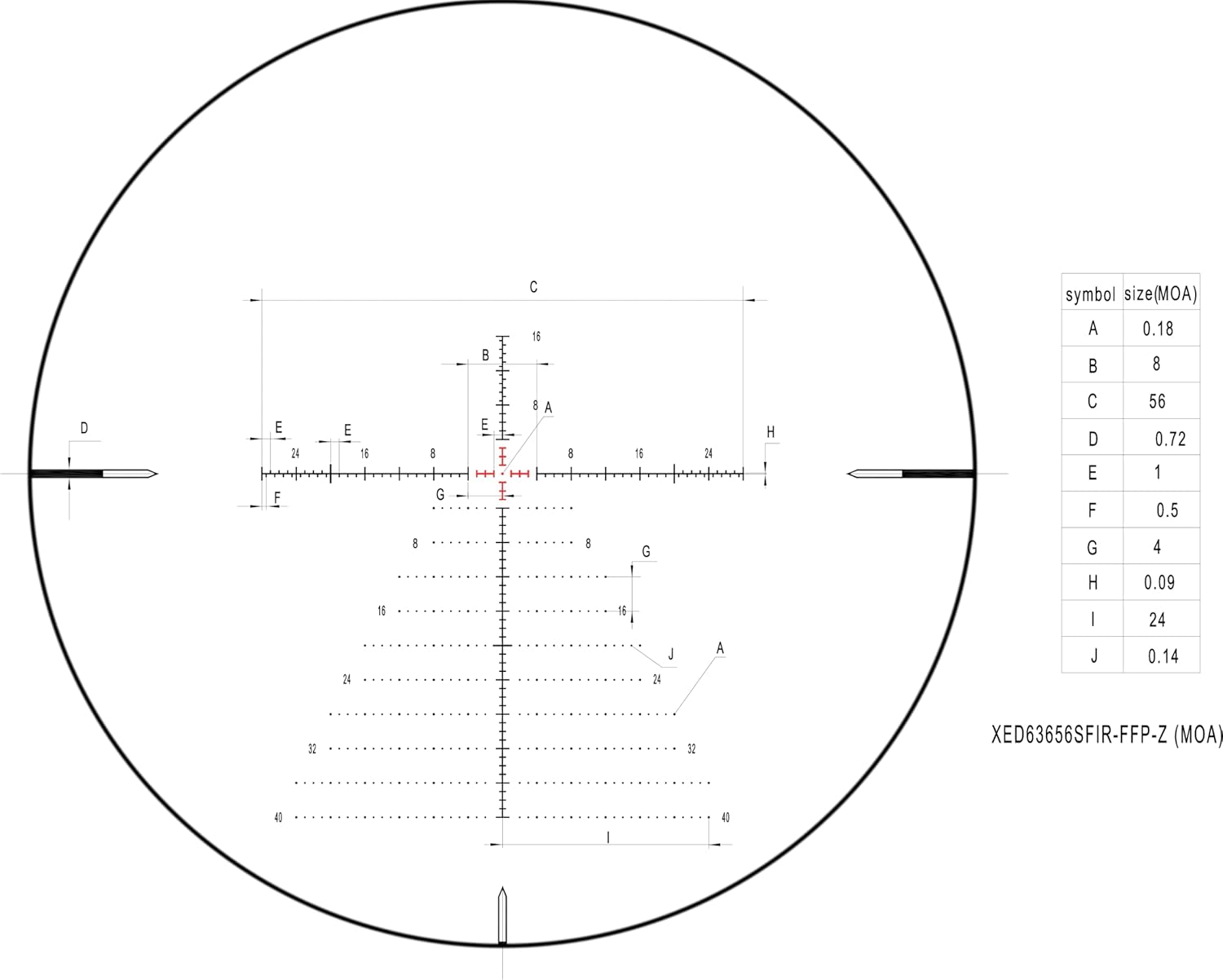 XED 6-36x56mm PRS Rifle Scope FFP Illuminated Reticle with Zero Stop 35mm Tube