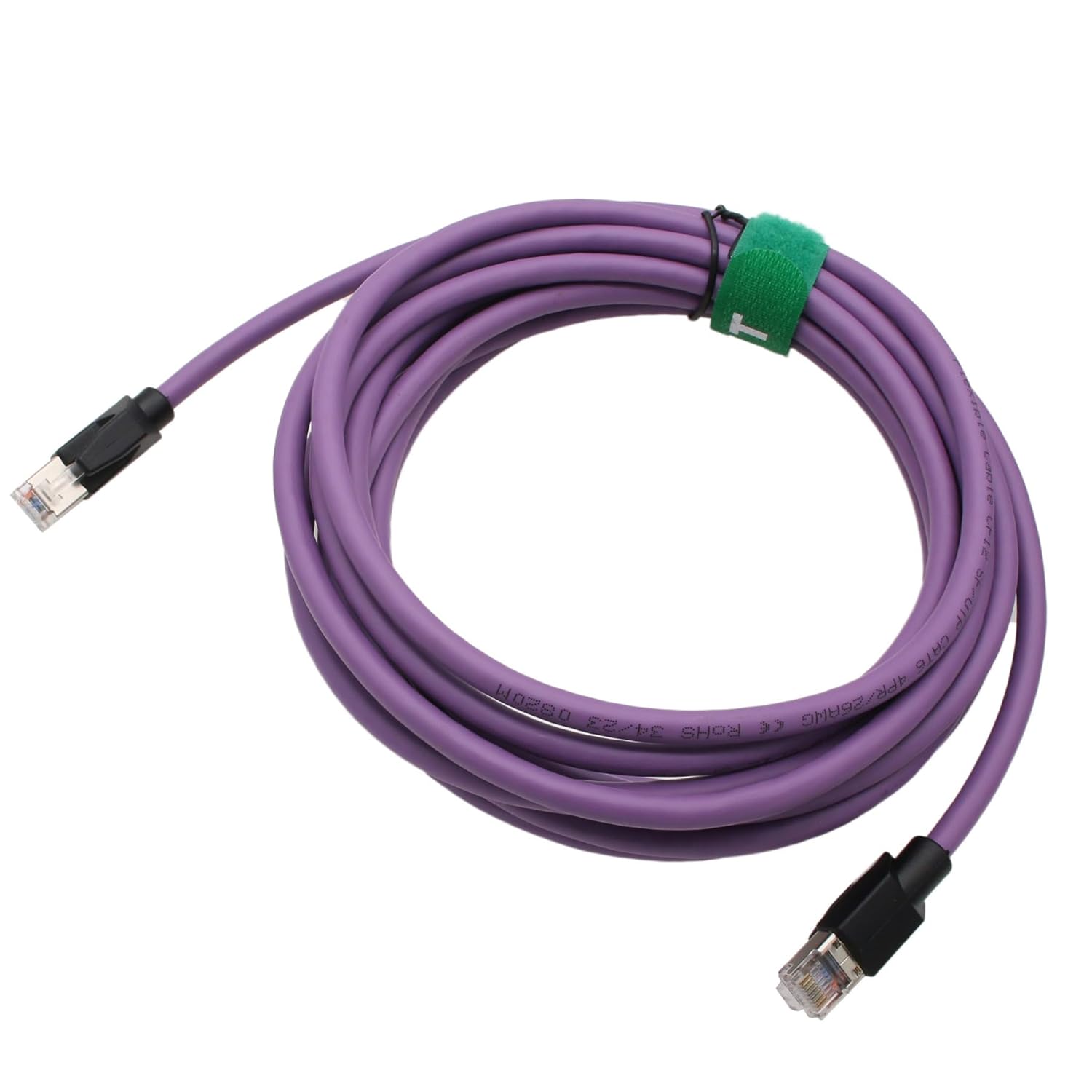 RJ45 Ethernet Network Cable CAT 6 for LAN PROFINET EtherCAT Printer Computer Router Modem Switch Server Industrial Factory Automation, High Speed Data Transmission, STP PVC, 30m, Purple
