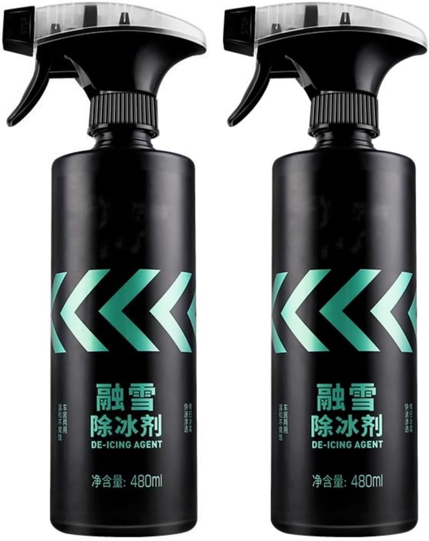 Drkicsy De-icer for Car Windshield, 480 ML De-Icing Agent Windshield De-icer Spray Snow for Windows, Fast Ice & Snow Melting Spray Winter Car Essentials (A- 2PCS)