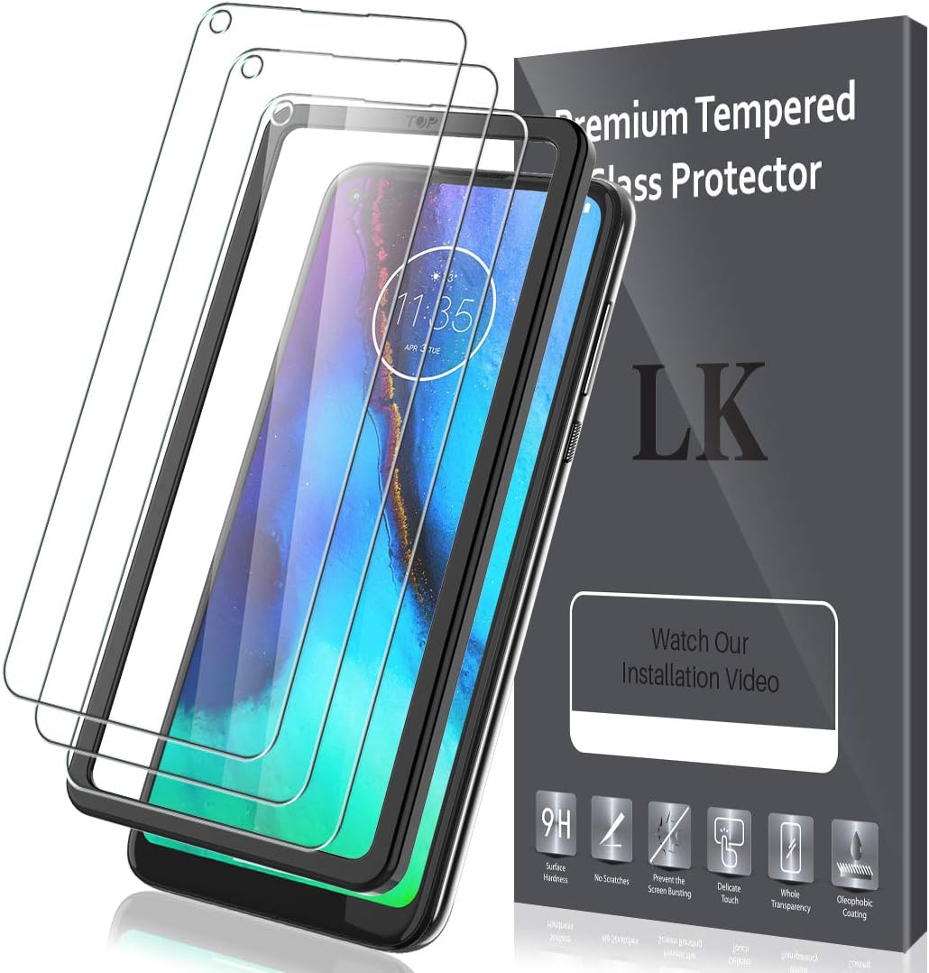 LK [3 Pack] Screen Protector for Moto G Stylus Tempered Glass 9H Hardness, Case Friendly, HD Clear, Anti Scratch Film