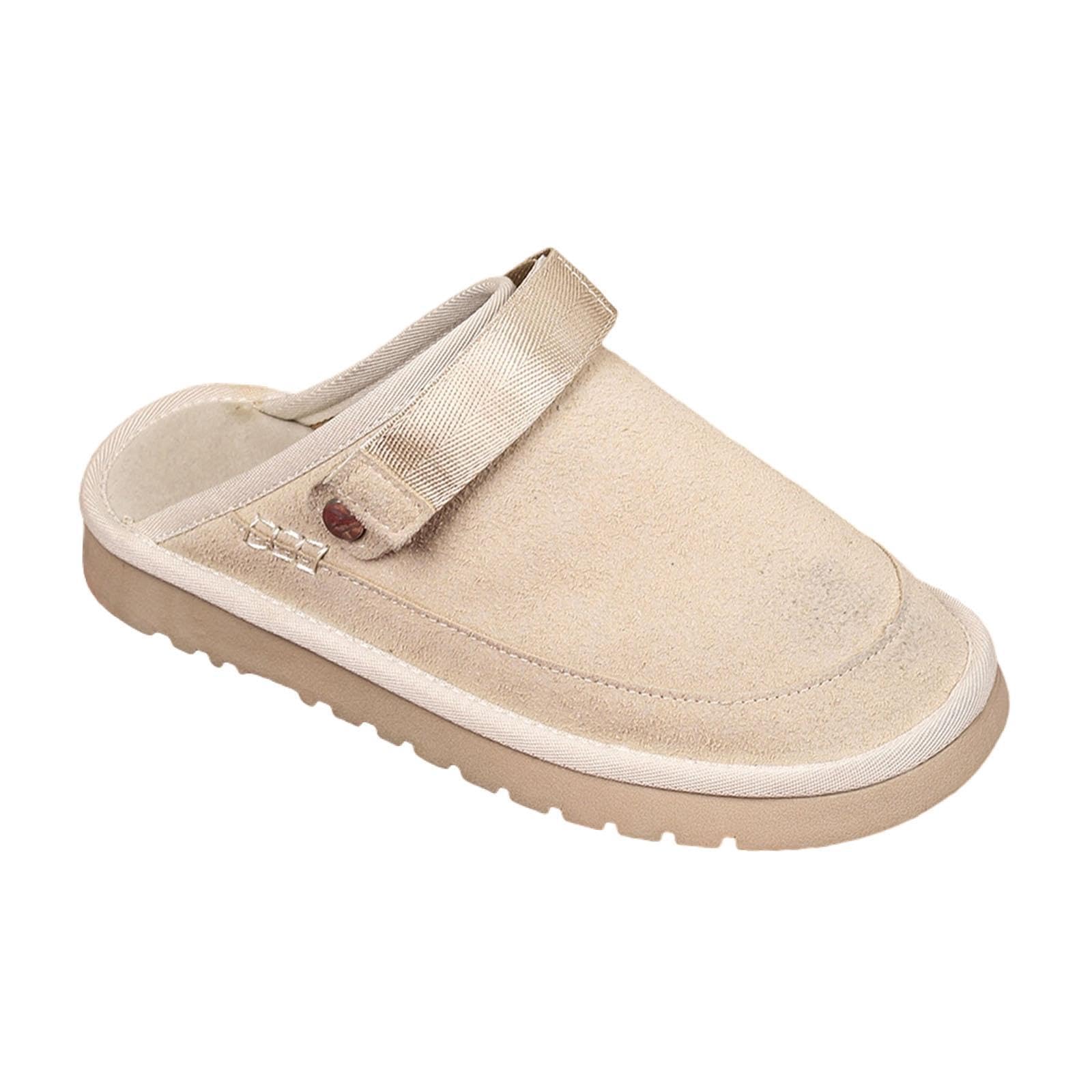 Suede Clogs Adjustable Strap Thick Soled Slip on Closed Toe AntiSlip Sandals 42|Clothing, Shoes & Accessories | Womens Shoes | Slippers-image-24