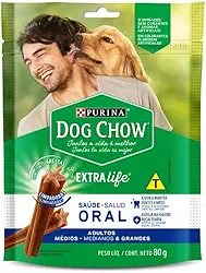 DOG CHOW® Saúde Oral® Petisco para Cães Adultos Médios e Grandes 80g