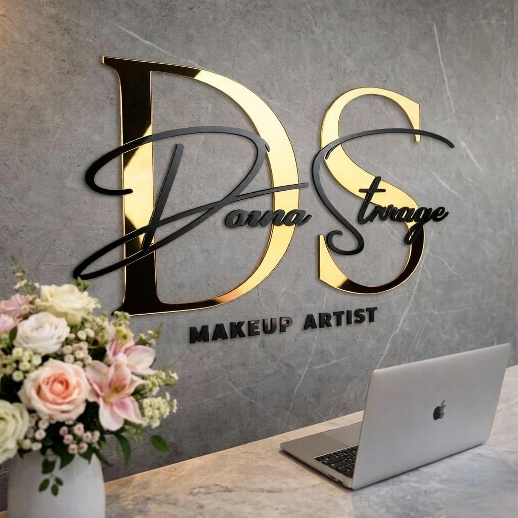 Large Custom Acrylic Business Sign, Professional Custom 3D Laser Cut Acrylic Letter Business Logo Signage for Wall, Storefront Salon Office Company Retail Studio Cafe Bar Building Business