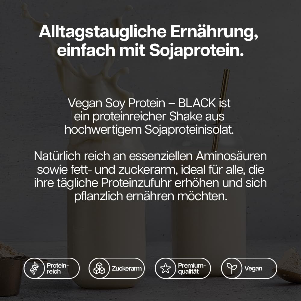Protein Works | Veganes Soja Protein Pulver – BLACK Innovation, Soja Isolat Eiweißpulver, fettarm, ohne Zuckerzusatz, 100% pflanzliche Ernährung, Ohne Aroma, 33 Portionen, 1kg