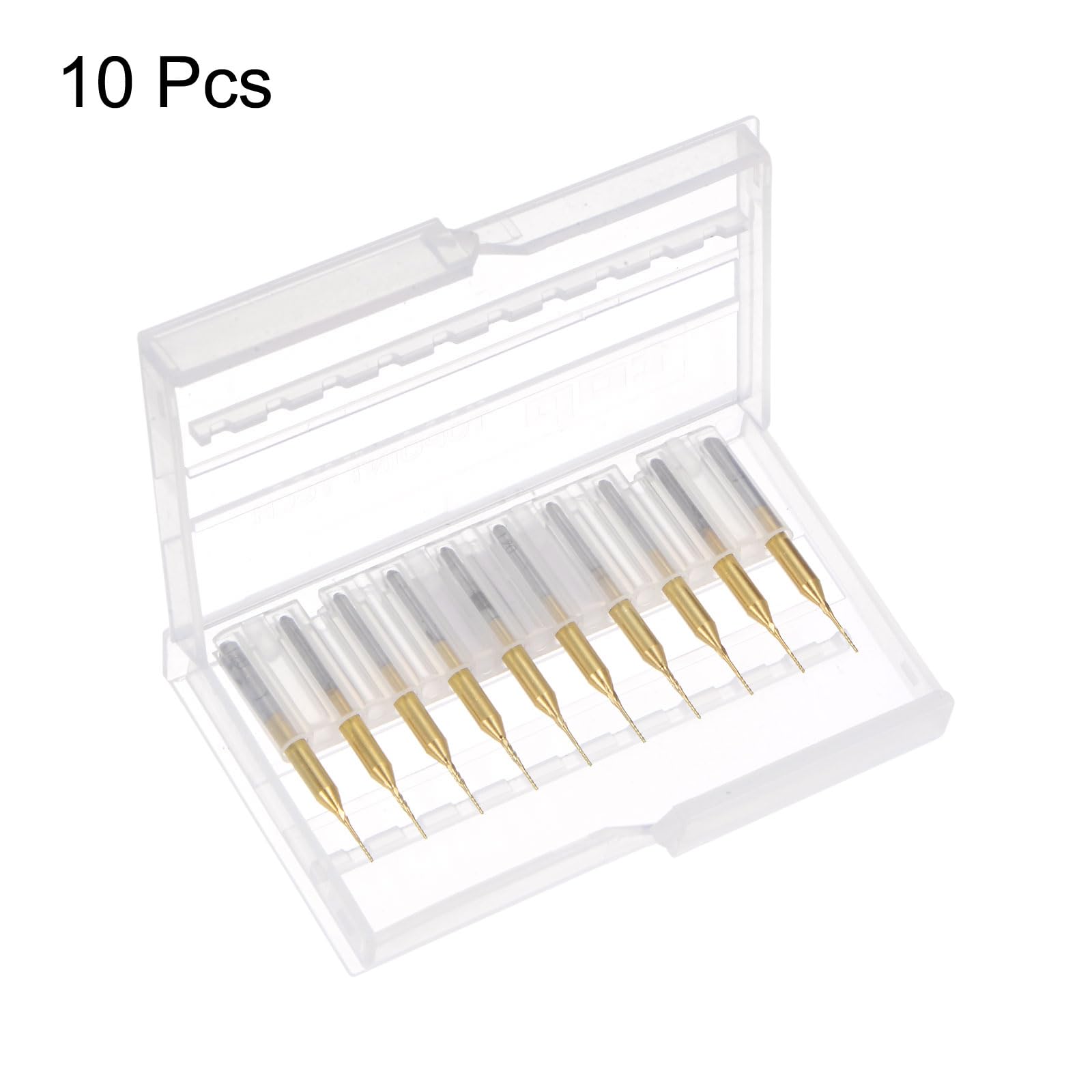QUARKZMAN 10Pcs Fraises en Carbure de Tungstène Revêtu de Titane de 0,5 mm pour Machine CNC, Tige de 3,175 mm