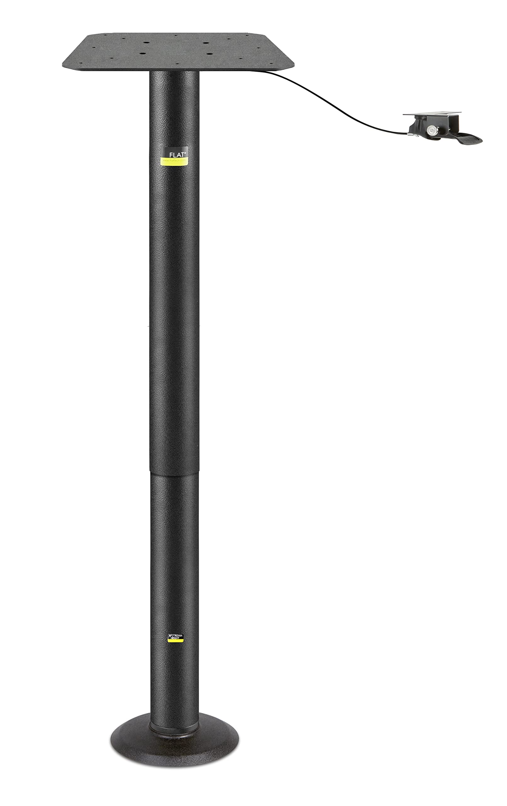 Bolt-Down Table Base (Height-Adjustable) by FLAT – Alloy Steel, Black, Model CT7000