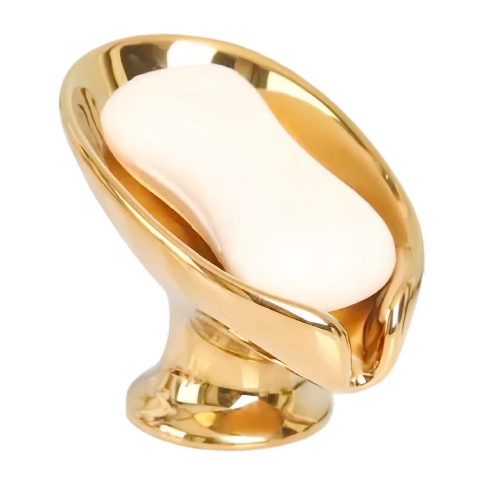 Jaboneras de baño Jabonera de Ducha autodrenante cerámica Brillante metálica usada Decoración estética para el baño(Golden)