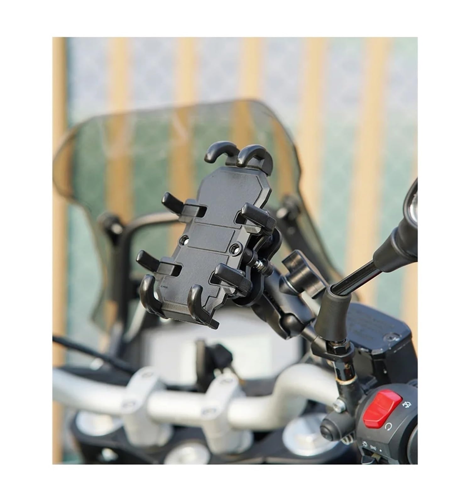 DELORM Soporte Navegación Soporte Universal Teléfono Móvil Motocicleta Y Bicicleta, Soporte Navegación Aluminio Montar En Bicicleta, Soporte Manillar GPS A Prueba Golpes Soporte para Navegación GPS