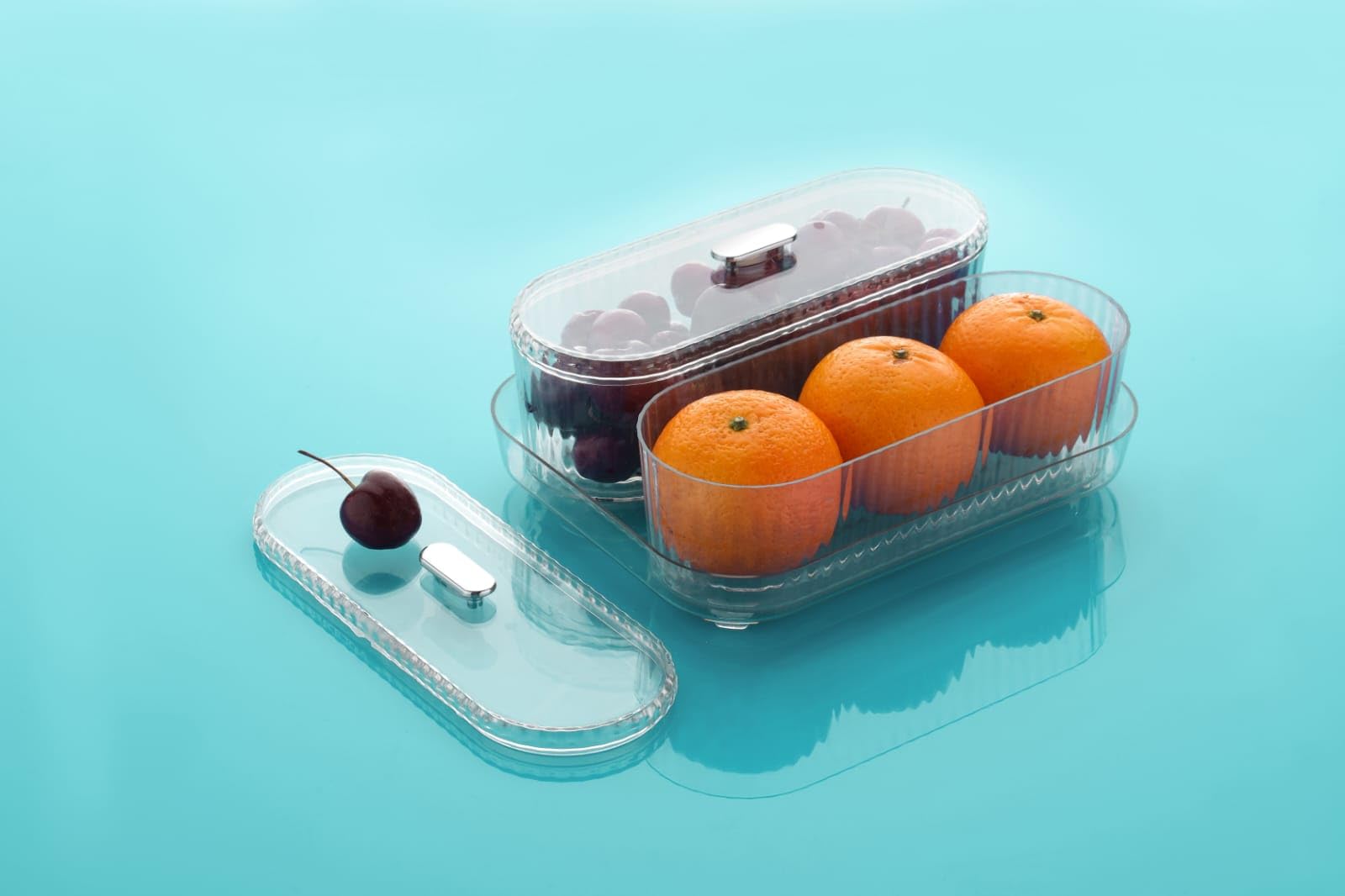 2-in-1 Clear Refrigerator Storage Container with Lids & Tray | Transparent Fridge Organizer Box for Fruits, Vegetables, Snacks & Kitchen Storage | BPA Free Plastic Storage Set-image-13