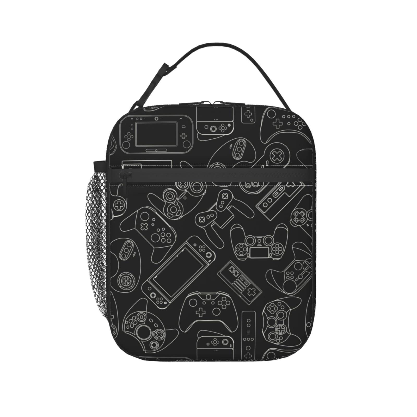 Hulnulnu Kids Lunch Bag, Reusable Insulated Lunch Bag, Portable Tote for Adults at Work, Children at School Travel Picnic (Game Controller)