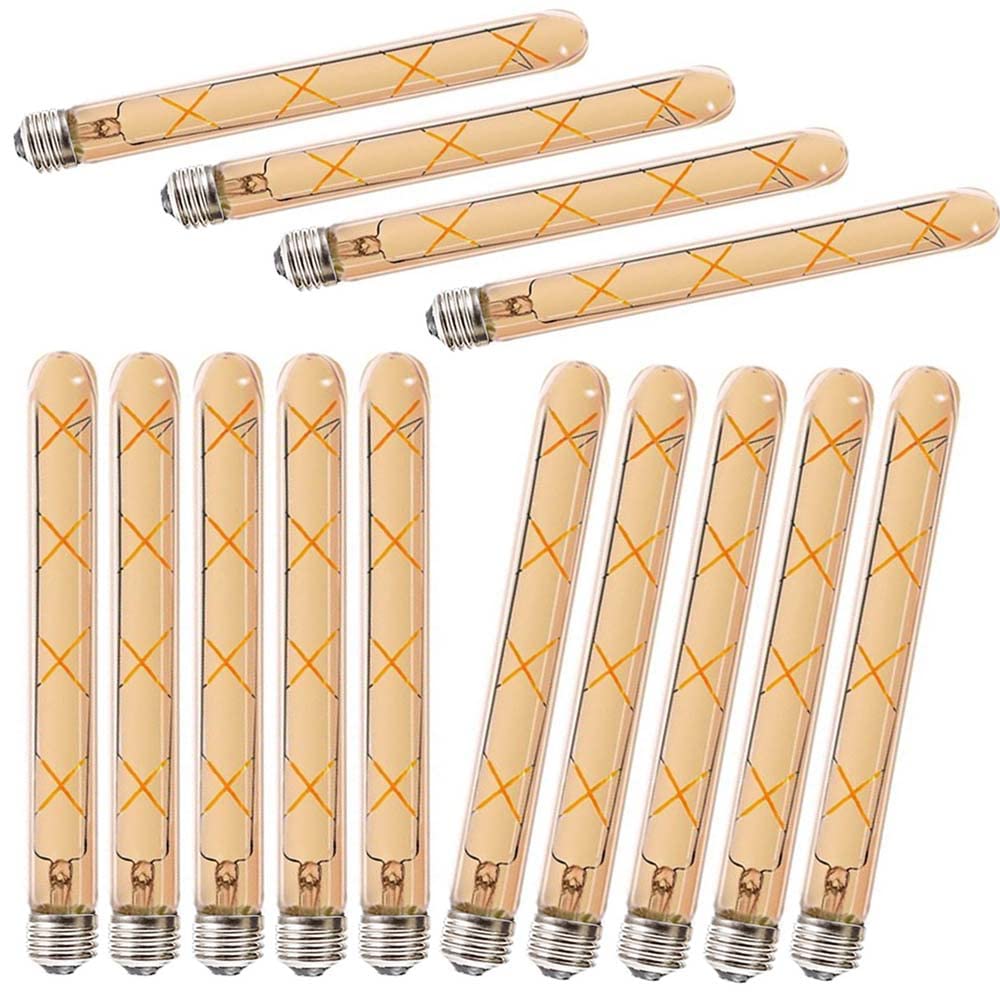 Edison Bombillas E27 T300mm 8w Bombilla LED Vintage T30 Tubo 220V-240V Blanco Cálido Iluminación Antigua Decoración,Lámparas para el hogar, cafeterías, bares y otras luminarias decorativas--14PCS