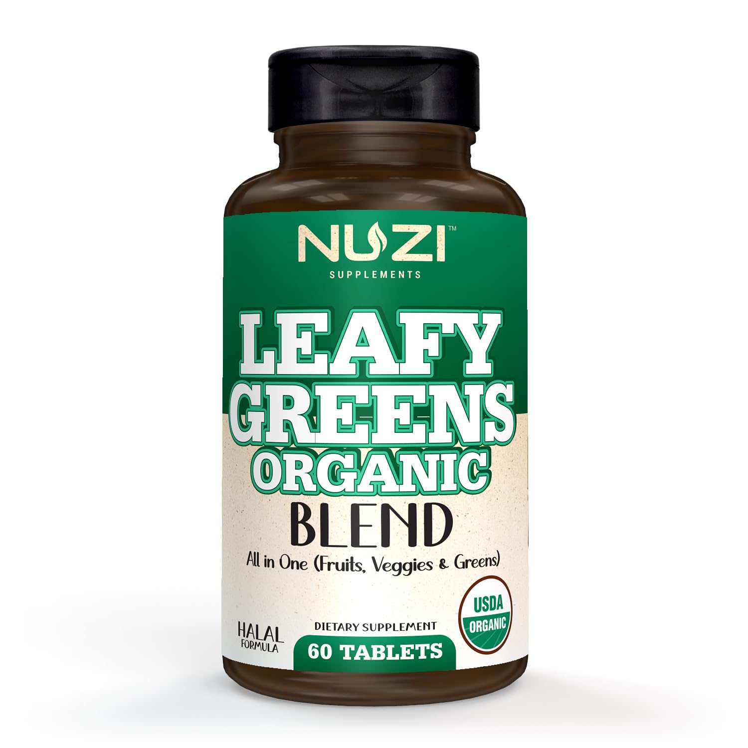 USDA Organic Superfood Greens, Fruits, & Vegetables Tablets | Packed with Alfalfa, Spirulina, Vitamins, & Antioxidants for Enhanced Energy, Immunity, & Gut Health | Easy to Swallow | 800 mg | 60 ct