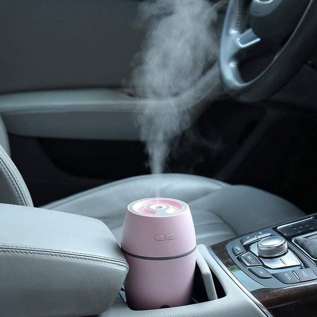 Ultrasonic Portable Mini USB Humidifier for Car Travel Office Baby Bedroom with Colors Night Light (Color : A)