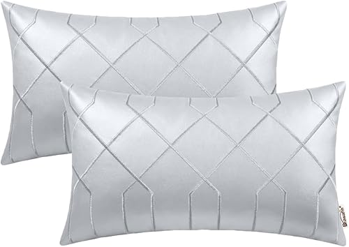 Miniatura 44 de BRAWARM Fundas de almohada de piel sintética de 18 x 18 pulgadas, fundas de almohada de cuero negro, paquete de 2, almohadas decorativas de cuero