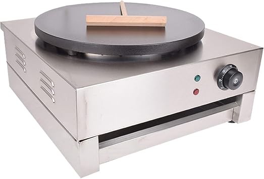 Electric Crepe Maker 16" Large Crepe Machine Maker Pancake Making Machine Flat Plate Crepe Griddle Silver110V