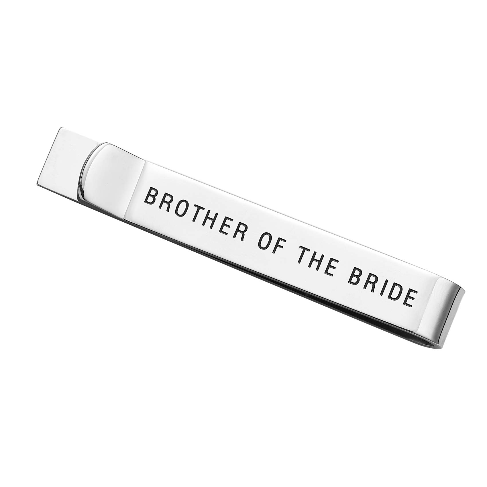 Brother of The Bride Wedding Gifts Tie Clips For Men Man of Honor Groomsman Tie Clip