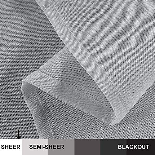 Xwtex Grey Sheer Curtains Valance Sheer Curtains Half Window Curtain For Kitchen Café Window Curtains Rod Pocket (W60 X L16, 1 Panel) #TOP4
