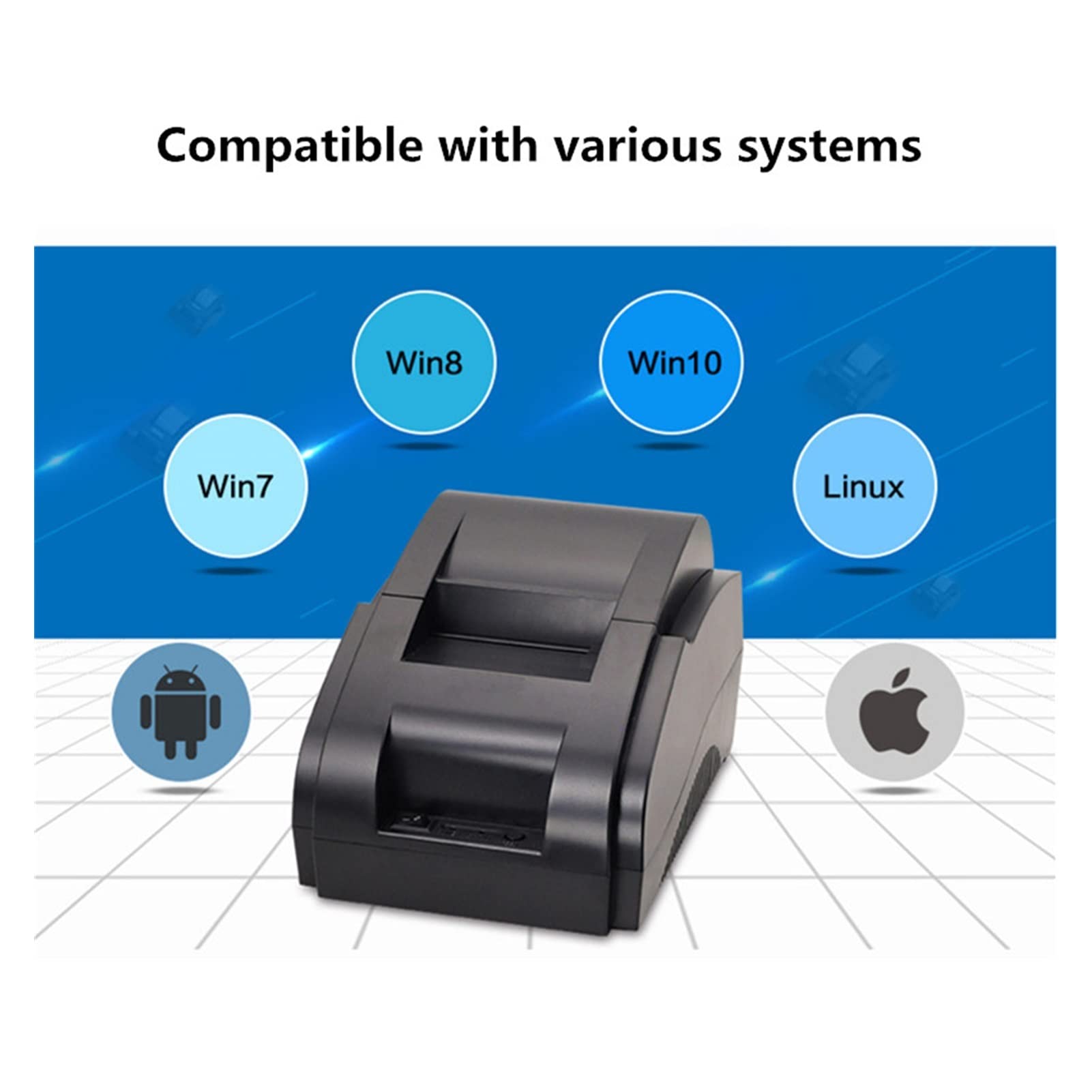 Automatyczne zamówienie na wynos Odbieranie detalicznego Posprzedaż Mały bilet Usb. Drukarka termiczna Bluetooth 58mm 90 mm/s(Nero)