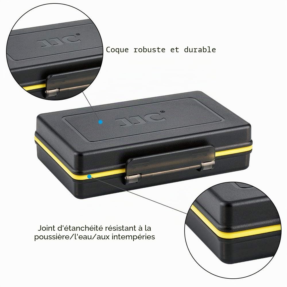 JJC XQD Porte-Cartes pour 3 Cartes XQD CFexpress B avec 2 emplacements pour Batterie d'appareil Photo pour Nikon EN-EL15 EN-EL15a EN-EL15b sur Z9 Z6 Z7 D850 D7500 D810A D810 D800 D750 D7200