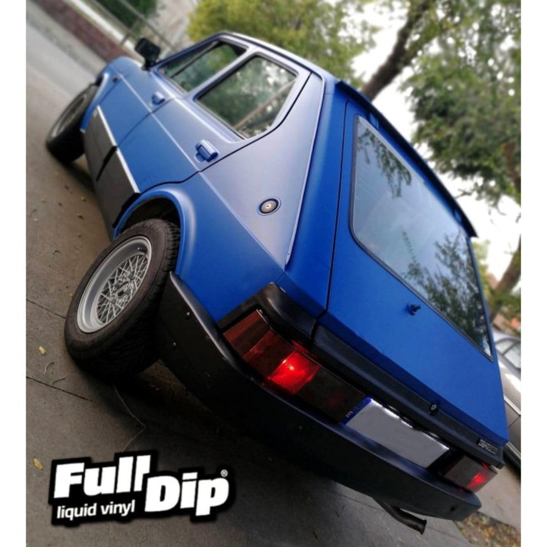 AutoFullCar - Kit de peinture vinyle liquide Full Dip - Format 4 litres + pistolet électrique | Finition professionnelle et amovible | Application facile | Voitures, motos (bleu, urbain)