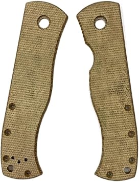 1 Pair Scales Handle Fits for Emerson CQC7, Custom Linen Material Handle Patch Replacement