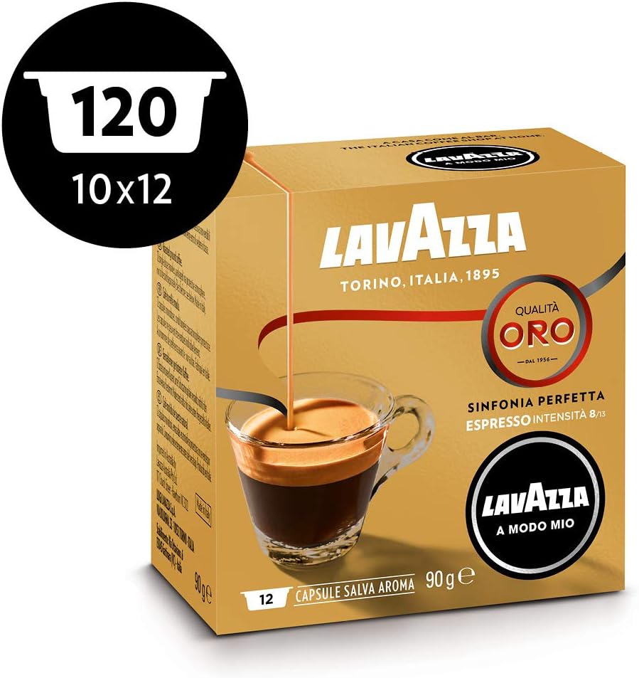 Lavazza Capsule Caffè A Modo Mio Qualità Oro, 10 Confezioni da 12 Capsule  [120 Capsule], Intensità 8 : Amazon.it: Alimentari e cura della casa